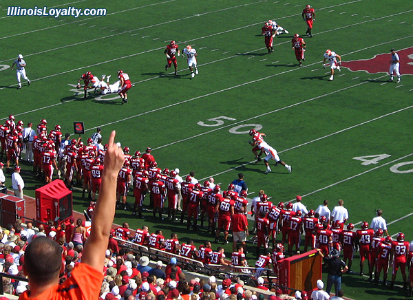 Indiana QB Kellen Lewis is sacked for a loss by Justin Sanders on 3rd down.