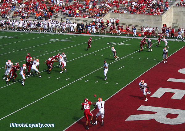 Vontae Davis intercepts Kellen Lewis's pass intended for James Hardy in the end zone to seal the victory.