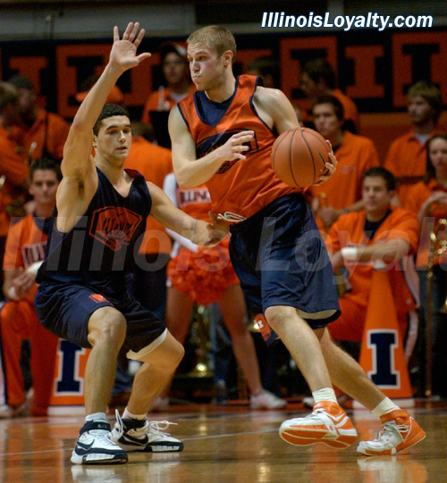 Trent Meacham guards Steve Holdren