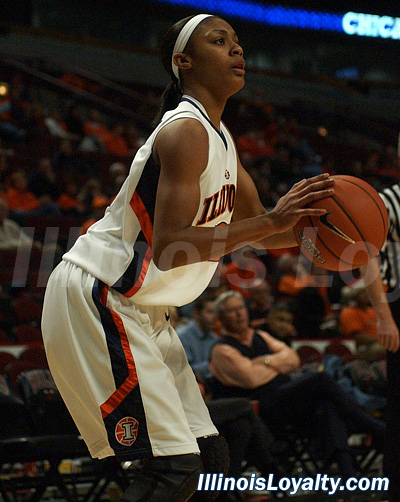 Lacey Simpson puts up a three. Simpson scored 10 points and 12 assist vs CSU.