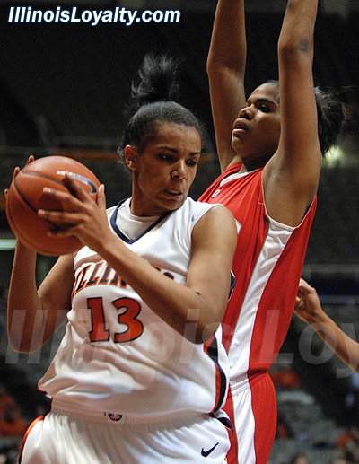 Jenna Smith pulls down one of her game high 10 rebounds.
