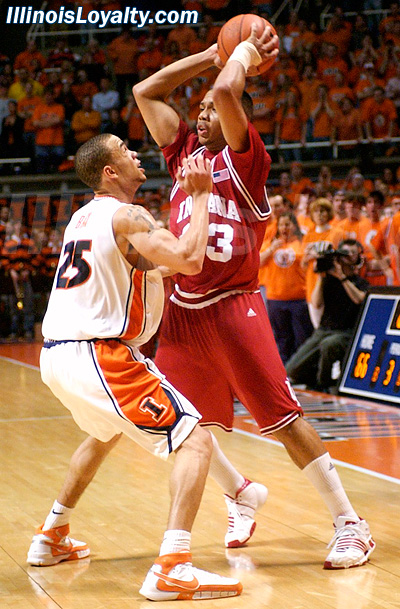 Calvin Brock and Eric Gordon - College Basketball - Indiana at Illinois