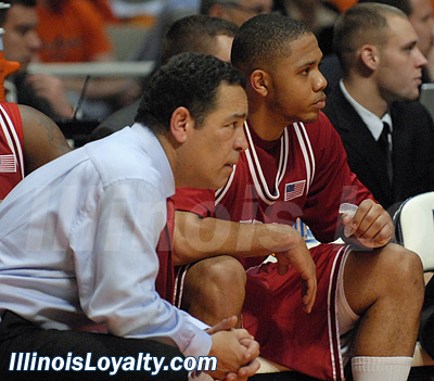 Kelvin Sampson and Eric Gordon - College Basketball - Indiana at Illinois