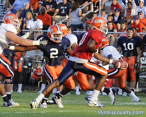 Martez Wilson - Eddie McGee - Illini football - Camp Rantoul scrimmage