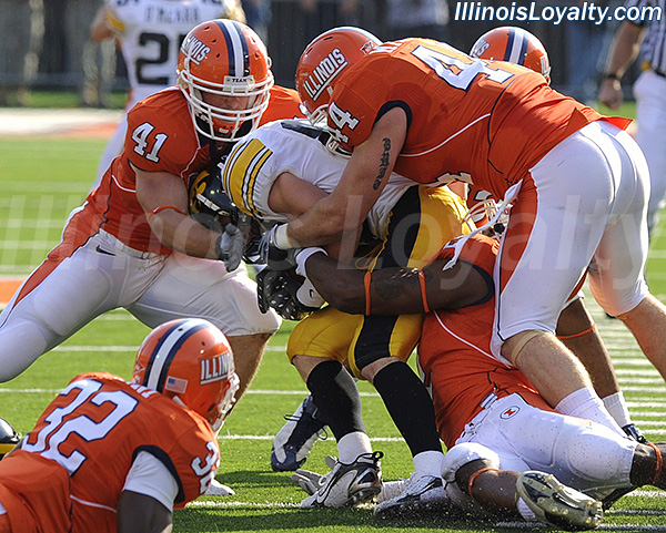 Zach Becker and Brit Miller - Illinois Fighting Illini football vs Iowa Hawkeyes