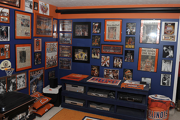 Illini room, Illini memorabilia, Illini posters