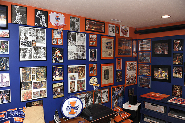 Illini room, Illini memorabilia, Illini posters