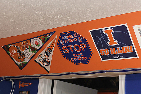 Illini room, Illini memorabilia, Illini posters