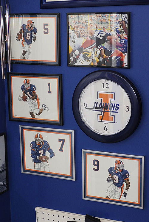 Illini room, Illini memorabilia, Illini posters