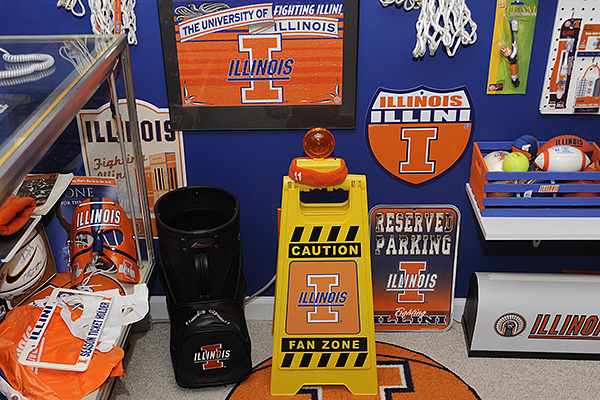 Illini room, Illini memorabilia, Illini posters
