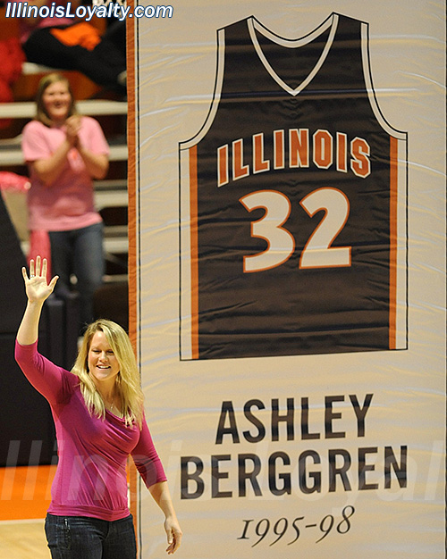 Illini Women's Basketball: Ashley Berggren's jersey was raised to the rafters