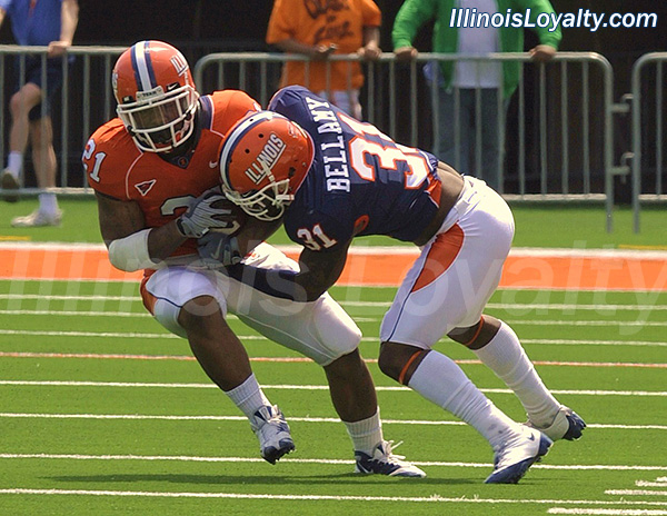 Illini football - Travon Bellamy hits Jason Ford