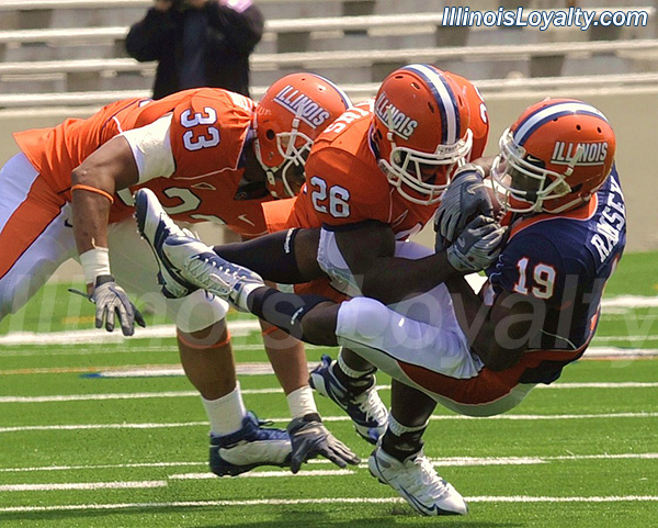 Illini football - Jack Ramsey brought down by Nattiel Perkins