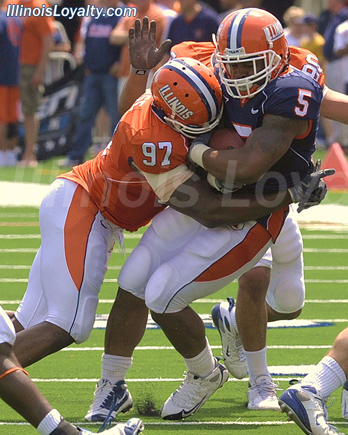 Illini football - Clay Nurse connects with Mikel Leshoure