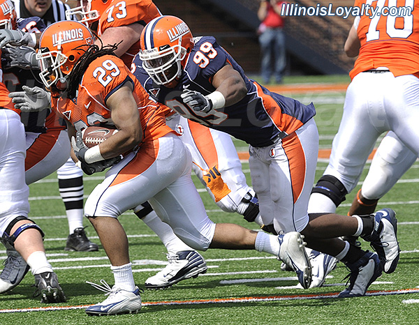 Illini football - Jerry Brown chases Troy Pollard