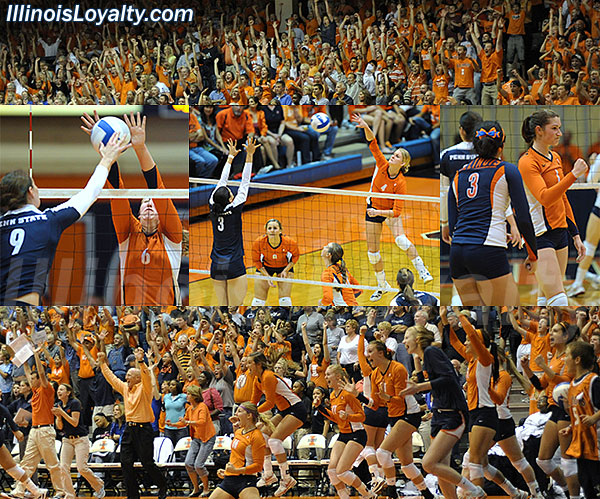 Illini Volleyball 3, Penn State 2