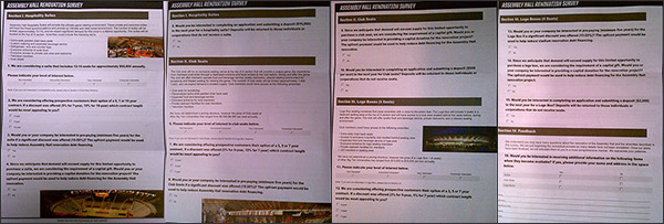 Assembly Hall renovation survey