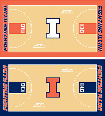 Illini basketball court rebrand design concepts