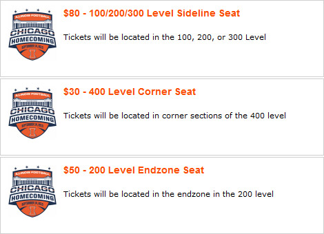 Illini football Soldier Field game ticket prices
