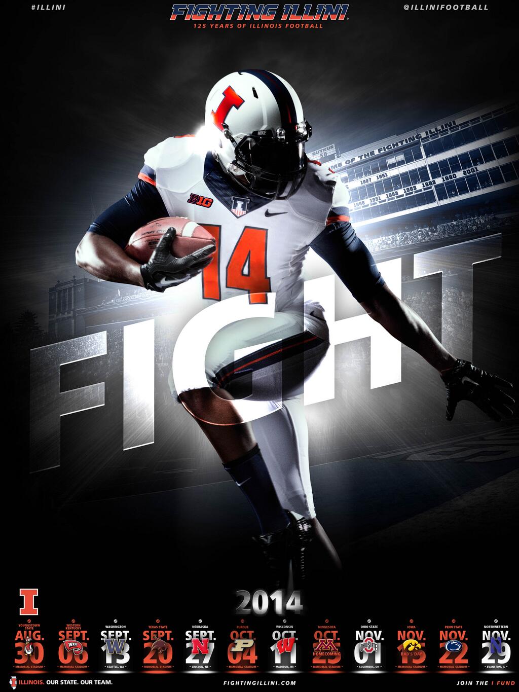 Fighting Illini Football: 2014 Illini Football Schedule Poster ...