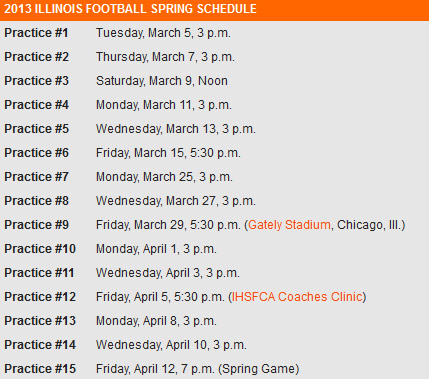 Illini football Spring Game schedule