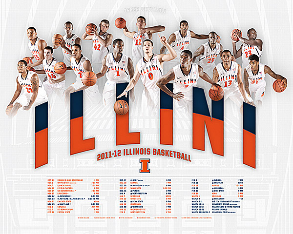 The 2011-12 Illinois Fighting Illini Basketball Poster