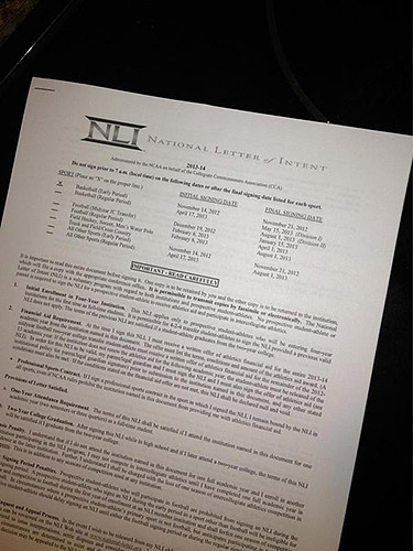 Maverick Morgan's Letter of Intent to Illinois