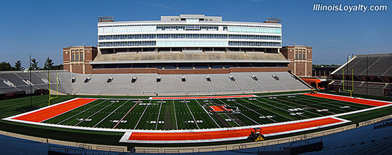 Memorial Stadium Illinois new turf