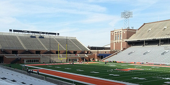 North scoreboard at Memorial Stadium