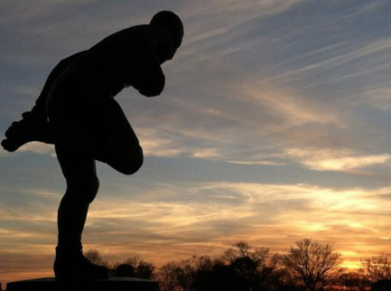 Red Grange Statue Sunset