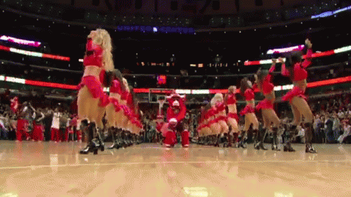 Bulls Mascot Half-Court Shot.gif