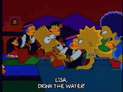SIMPSONS - lisa-drink-the-water.gif