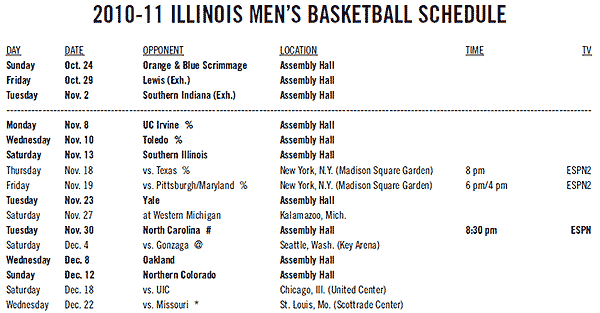 Basketball non-conference schedule