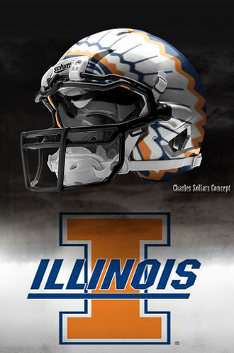 Chief Illiniwek Illinois football helmet