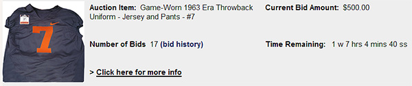 Illini throwback uniform auction