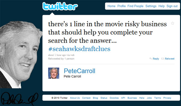 Pete Carroll on Twitter